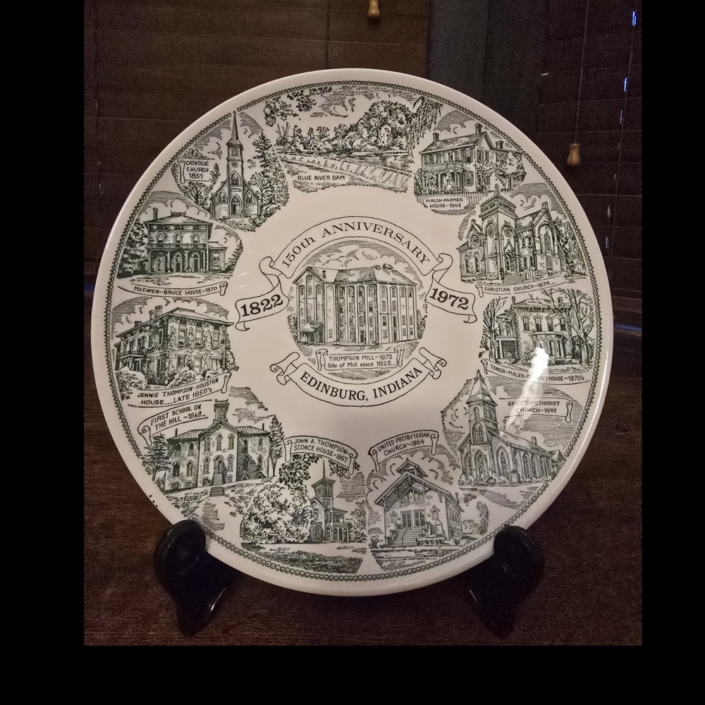 Indiana 150th Anniversary 1822-1972 Commemorative Souvenir Plate